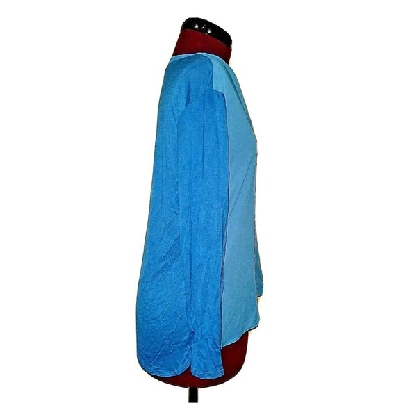 INC International Concepts Womens Top Size Petite Medium Blue Mixed Mate… - Picture 3 of 7